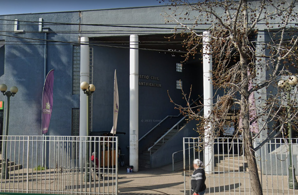 Fachada de la Oficina del Registro Civil en Conchalí