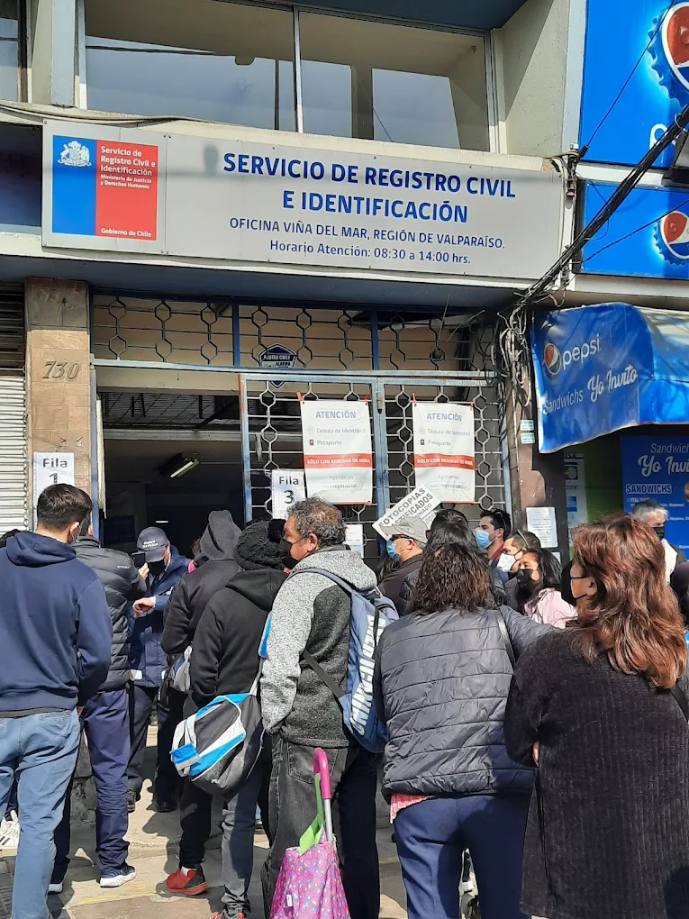 Fachada de la Oficina del Registro Civil en Viña del Mar